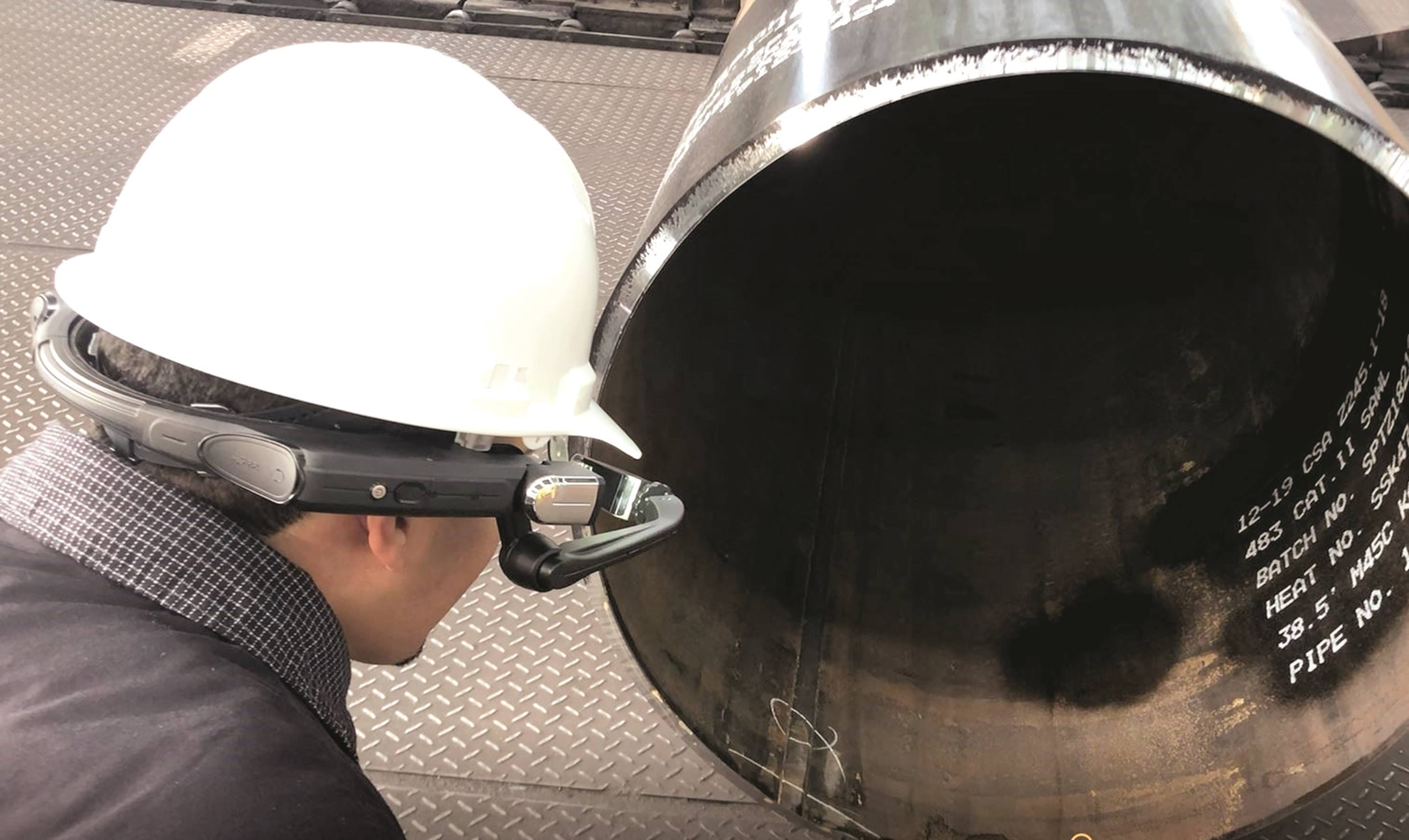 Engineer with smart helmet