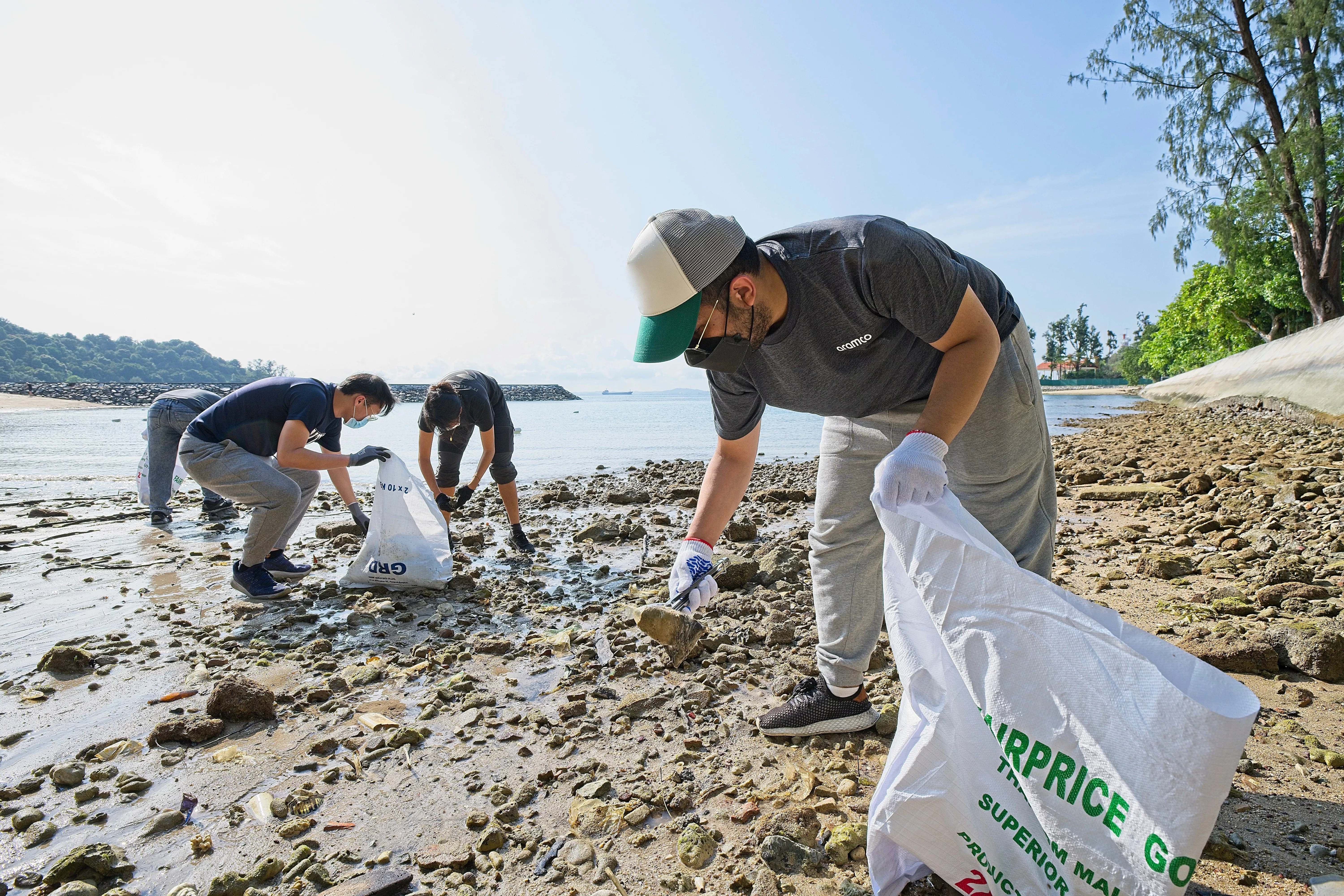 AAS employees at the coastal cleanup on 26 Mar