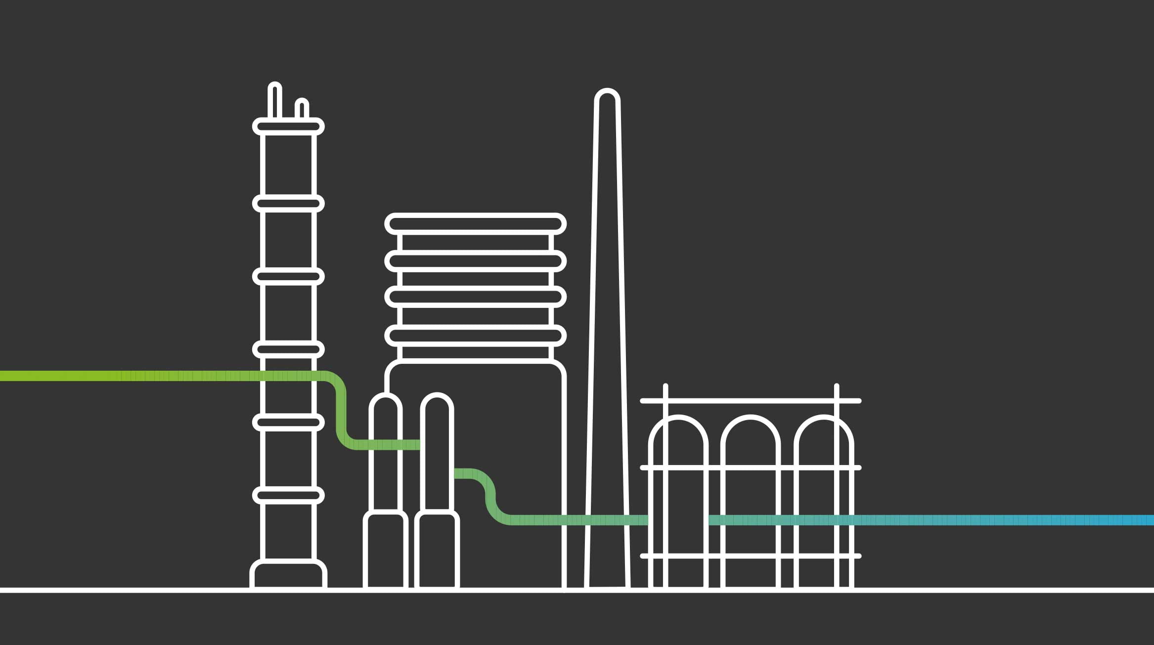 Infographic of pipeline network across industry facilities