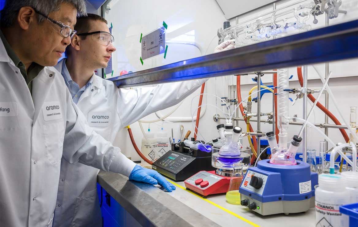 Scientists at work in the Research & Development Center, a facility at our Dhahran headquarters